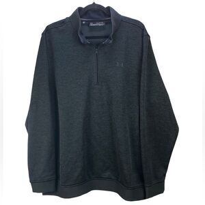 Under Armour Mens Sz XXL Carbon Heather Grey ColdGear Fleece ¼ Zip Storm Sweater